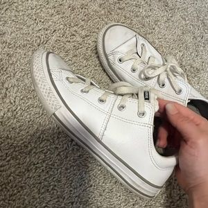 White leather converse 3y